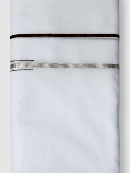 Pure White Cotton Men's Double Dhoti