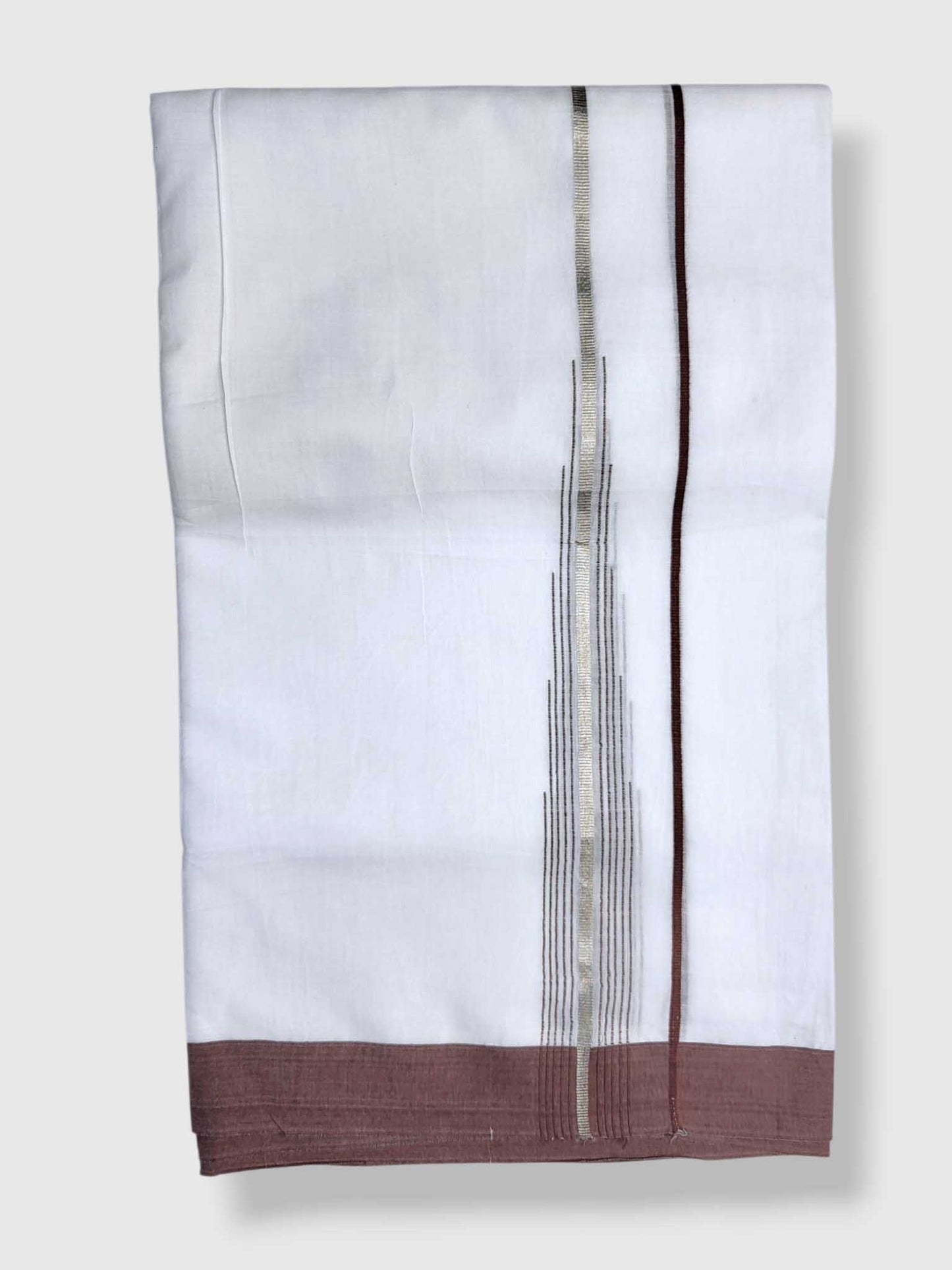 Pure White Cotton Men's Double Dhoti