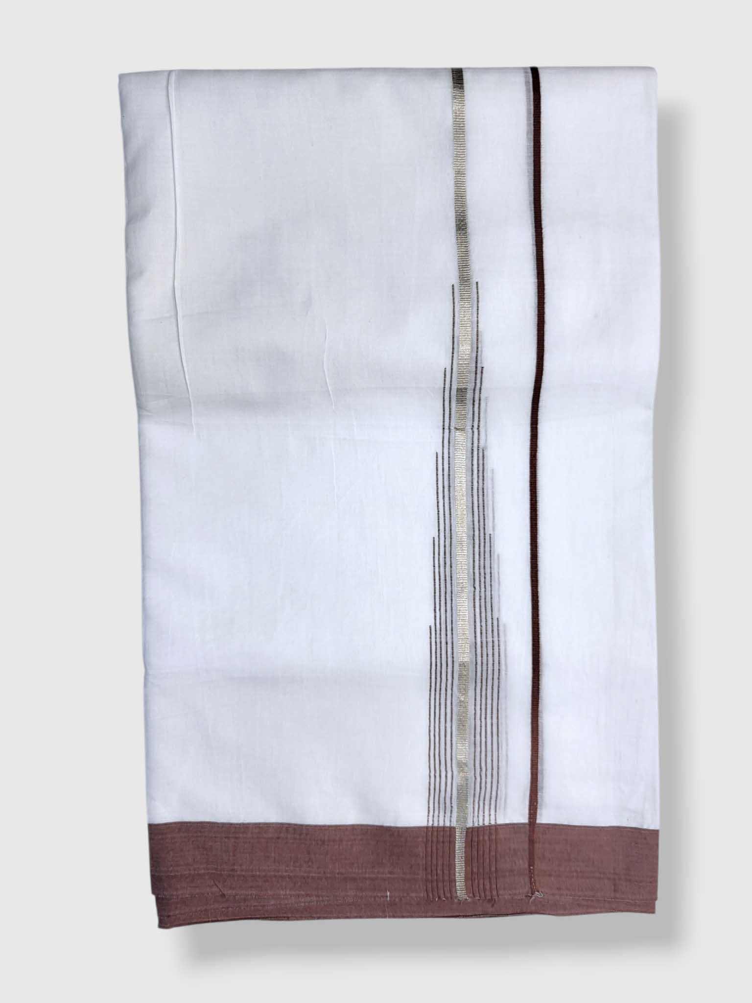 Pure White Cotton Men's Double Dhoti