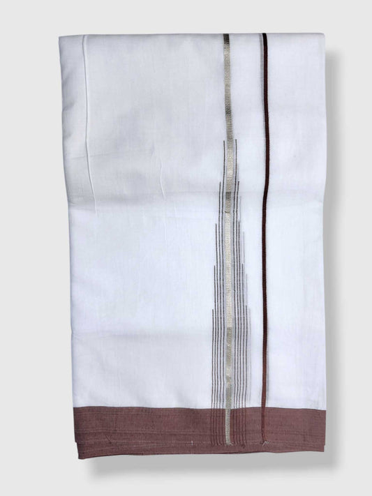 Pure White Cotton Men's Double Dhoti