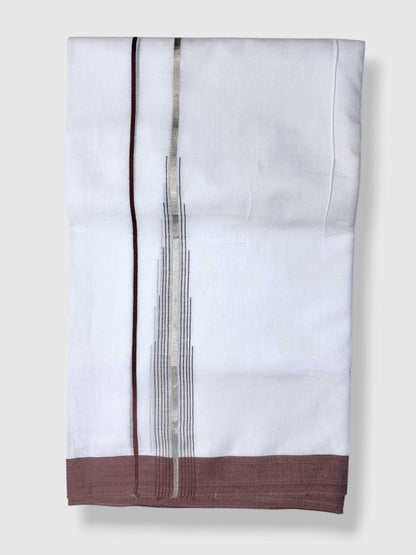 Pure White Cotton Men's Double Dhoti
