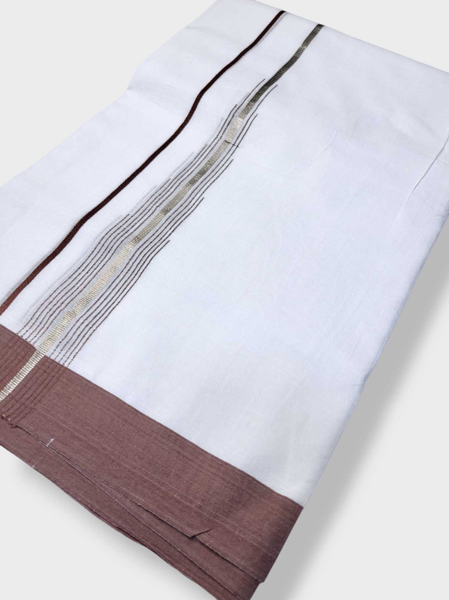 Pure White Cotton Men's Double Dhoti