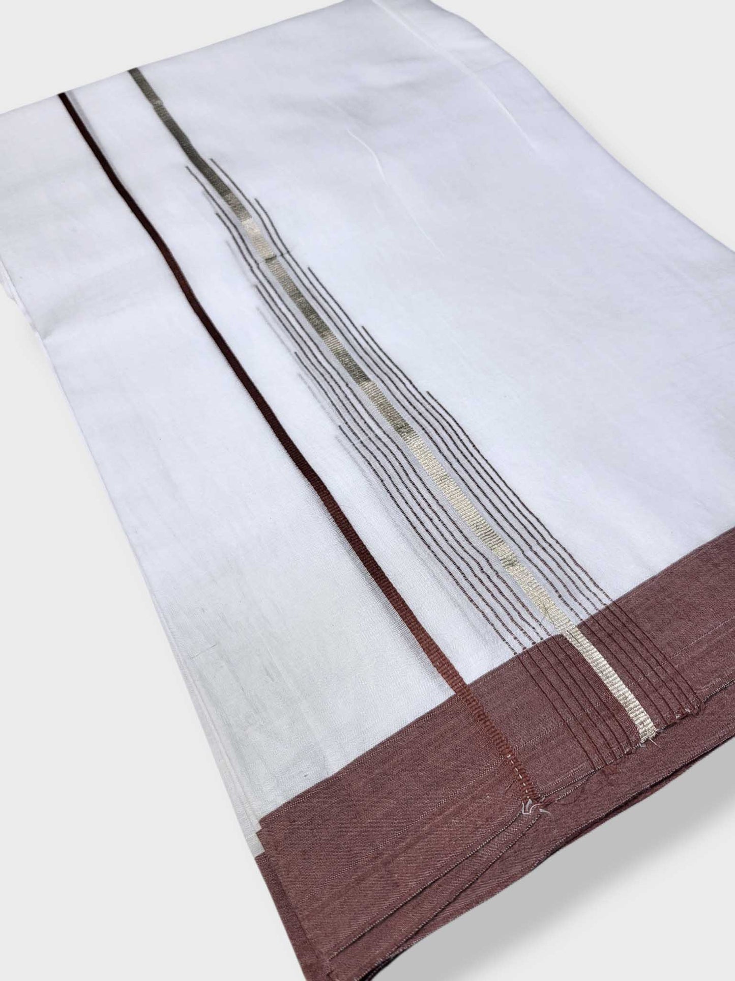 Pure White Cotton Men's Double Dhoti