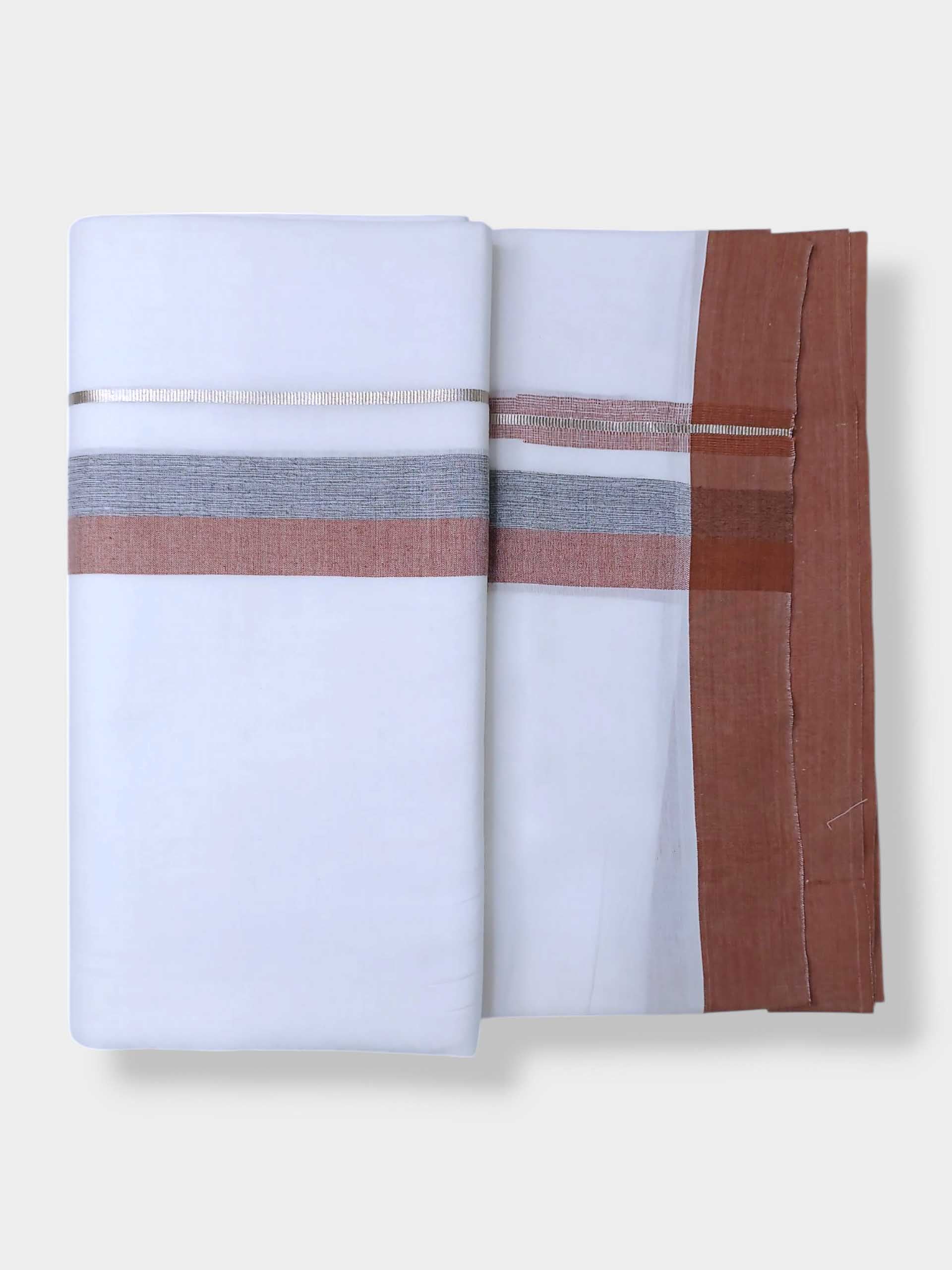 Pure White Cotton Men's Double Dhoti