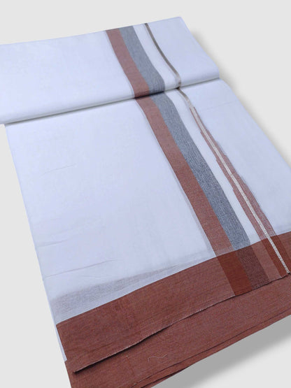 Pure White Cotton Men's Double Dhoti