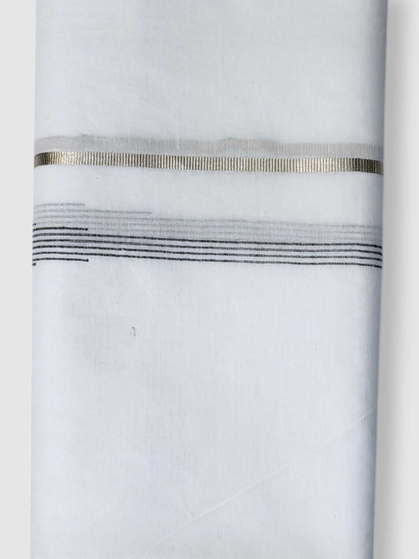 Pure White Cotton Men's Double Dhoti