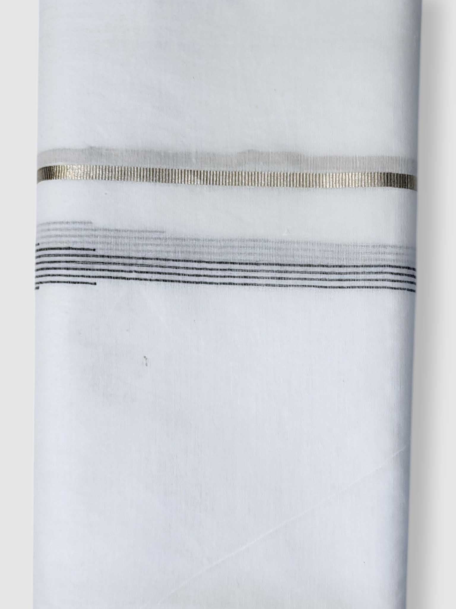 Pure White Cotton Men's Double Dhoti