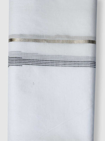 Pure White Cotton Men's Double Dhoti