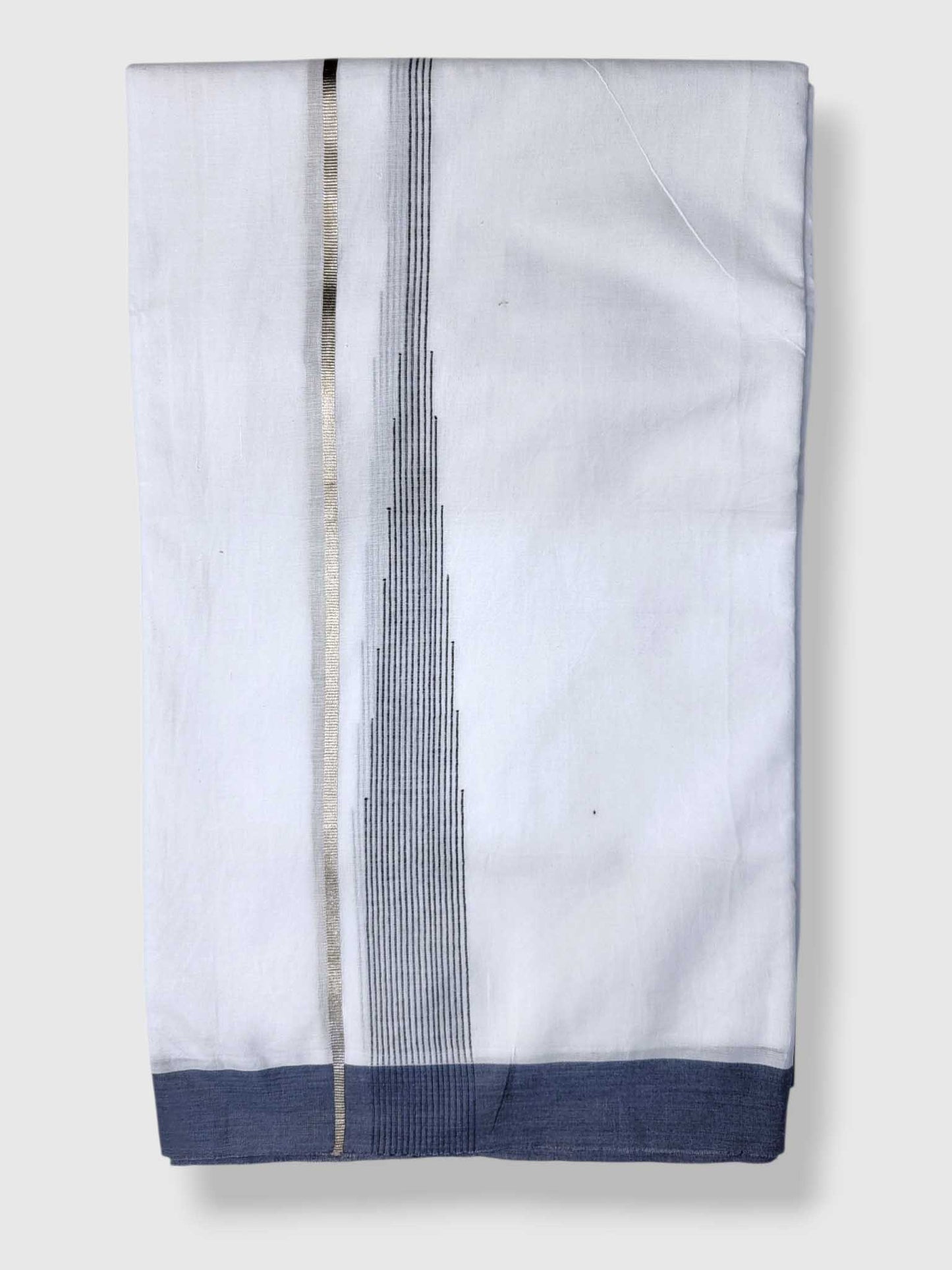 Pure White Cotton Men's Double Dhoti