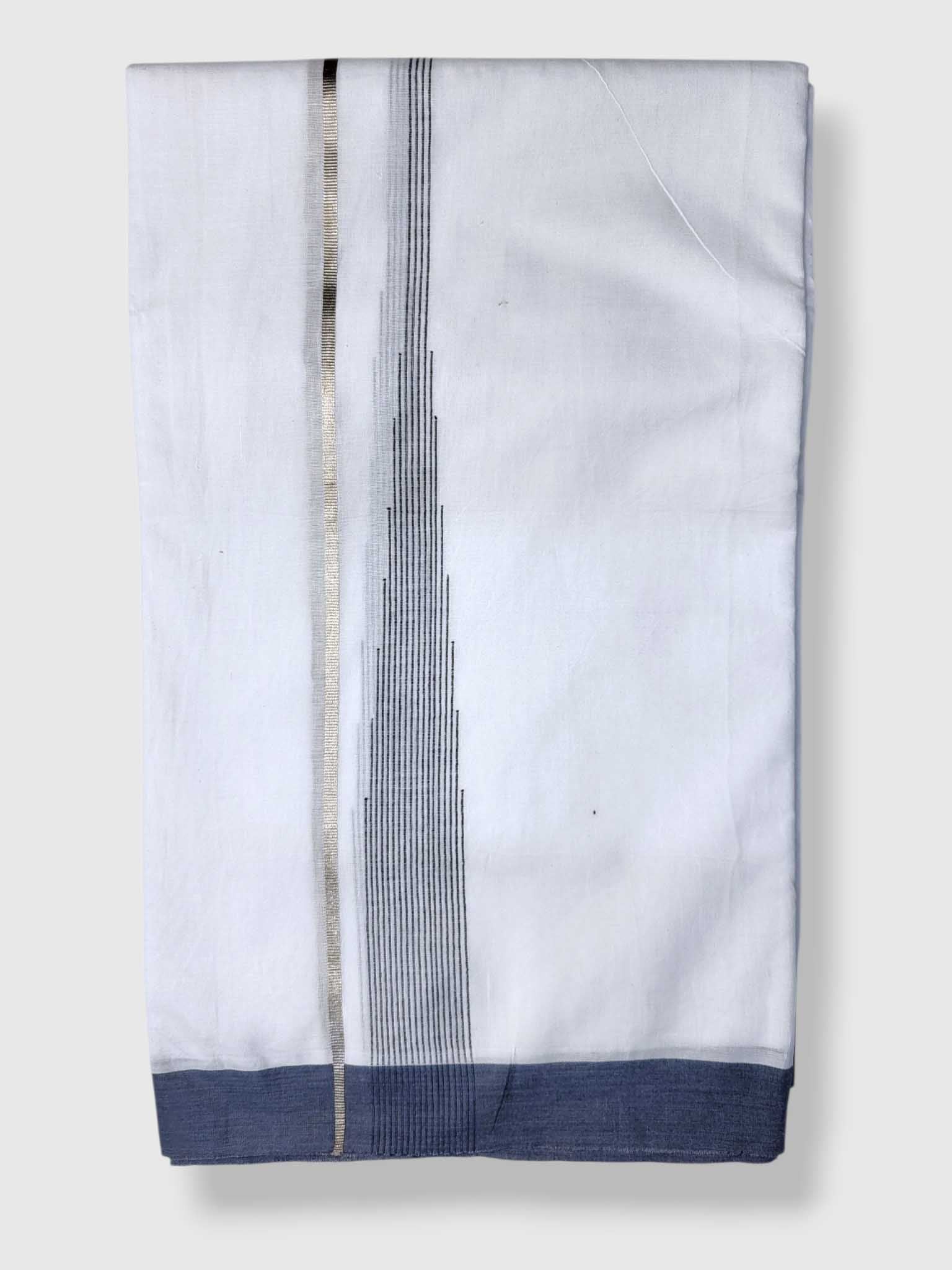Pure White Cotton Men's Double Dhoti
