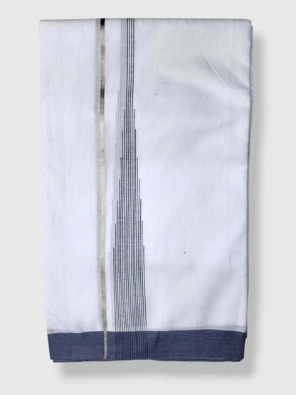 Pure White Cotton Men's Double Dhoti