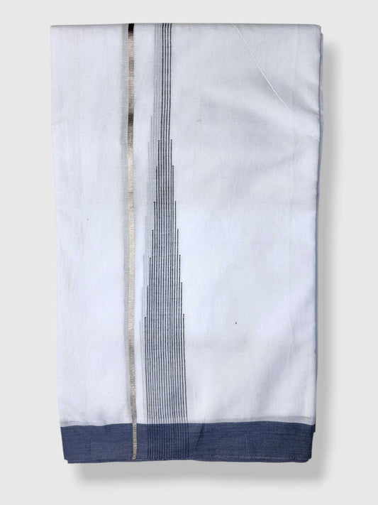 Pure White Cotton Men's Double Dhoti
