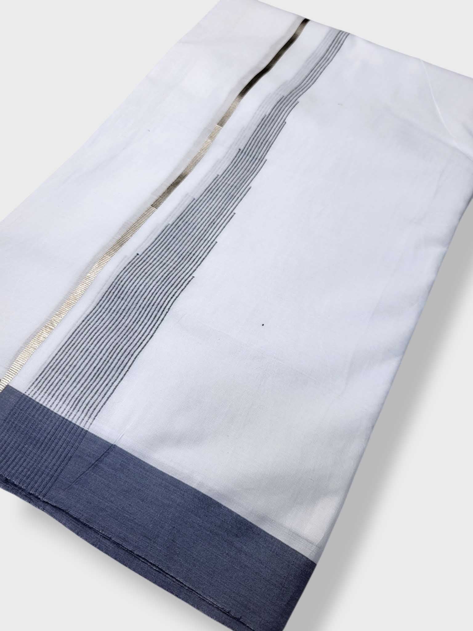 Pure White Cotton Men's Double Dhoti