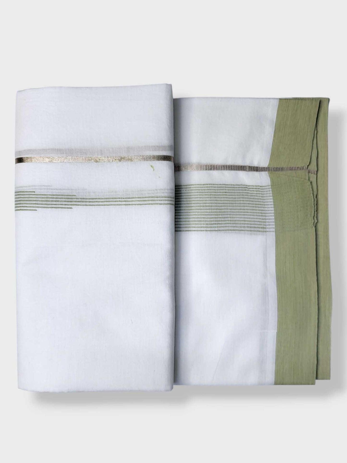 Pure White Cotton Men's Double Dhoti