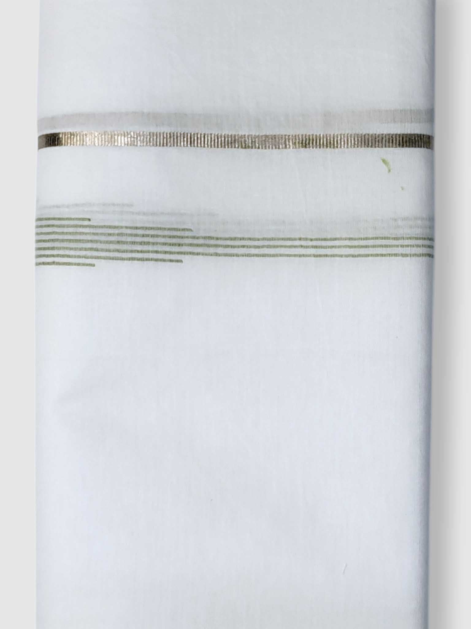 Pure White Cotton Men's Double Dhoti