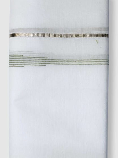 Pure White Cotton Men's Double Dhoti