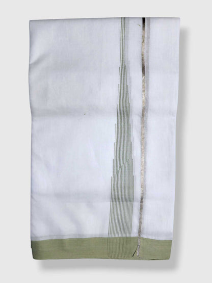 Pure White Cotton Men's Double Dhoti