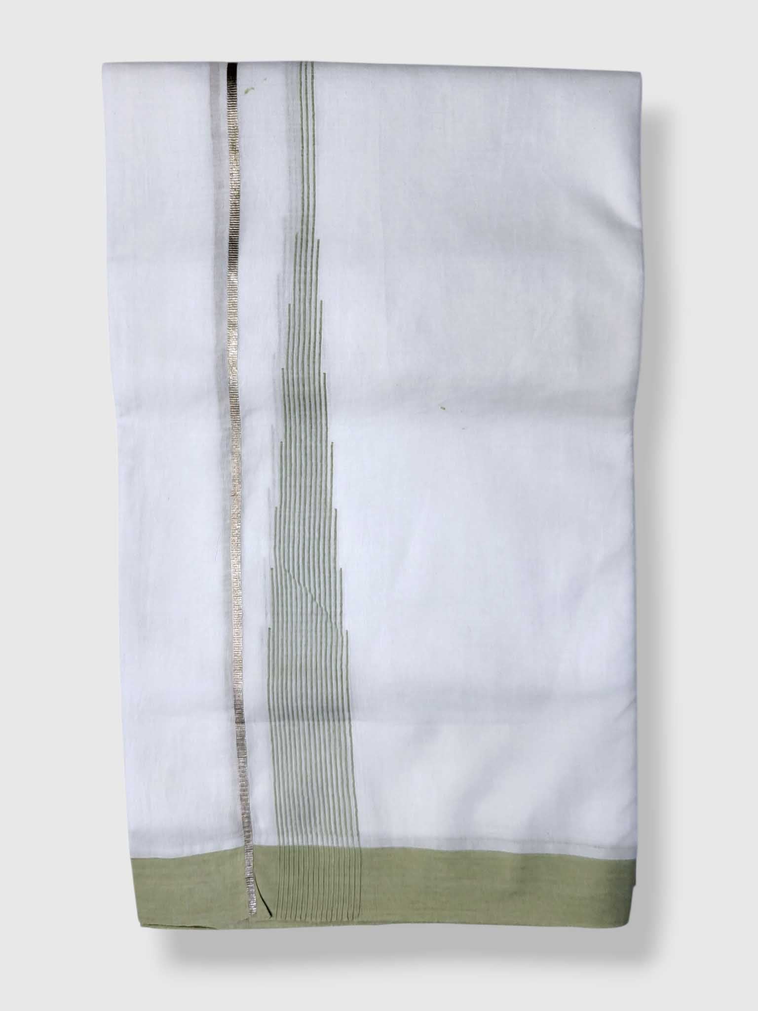 Pure White Cotton Men's Double Dhoti