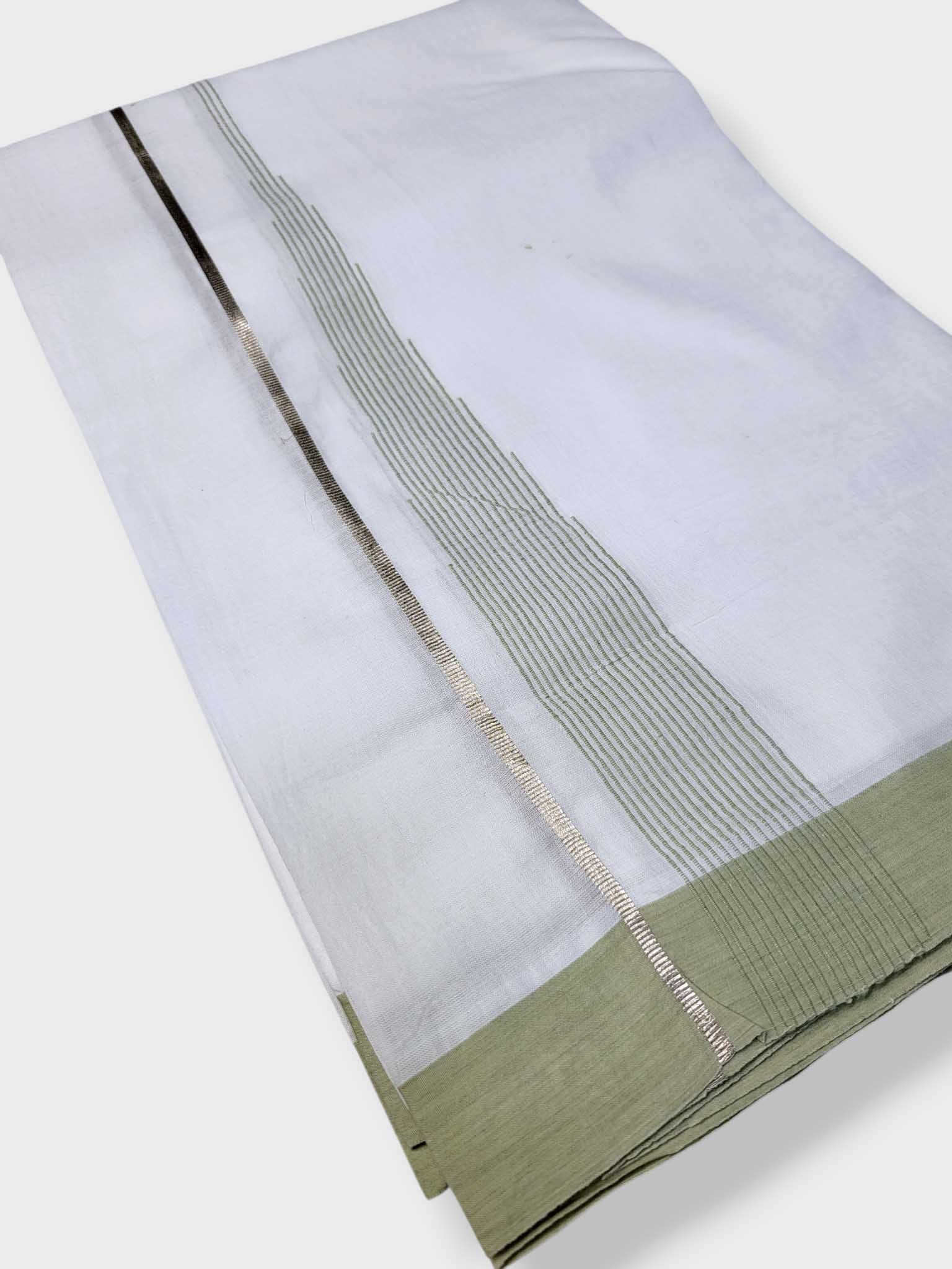 Pure White Cotton Men's Double Dhoti