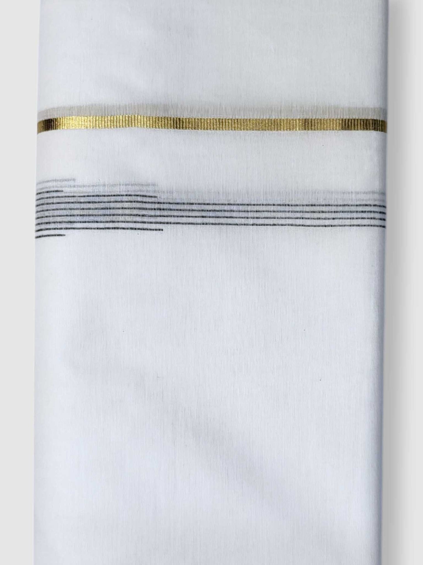 Pure White Cotton Men's Double Dhoti