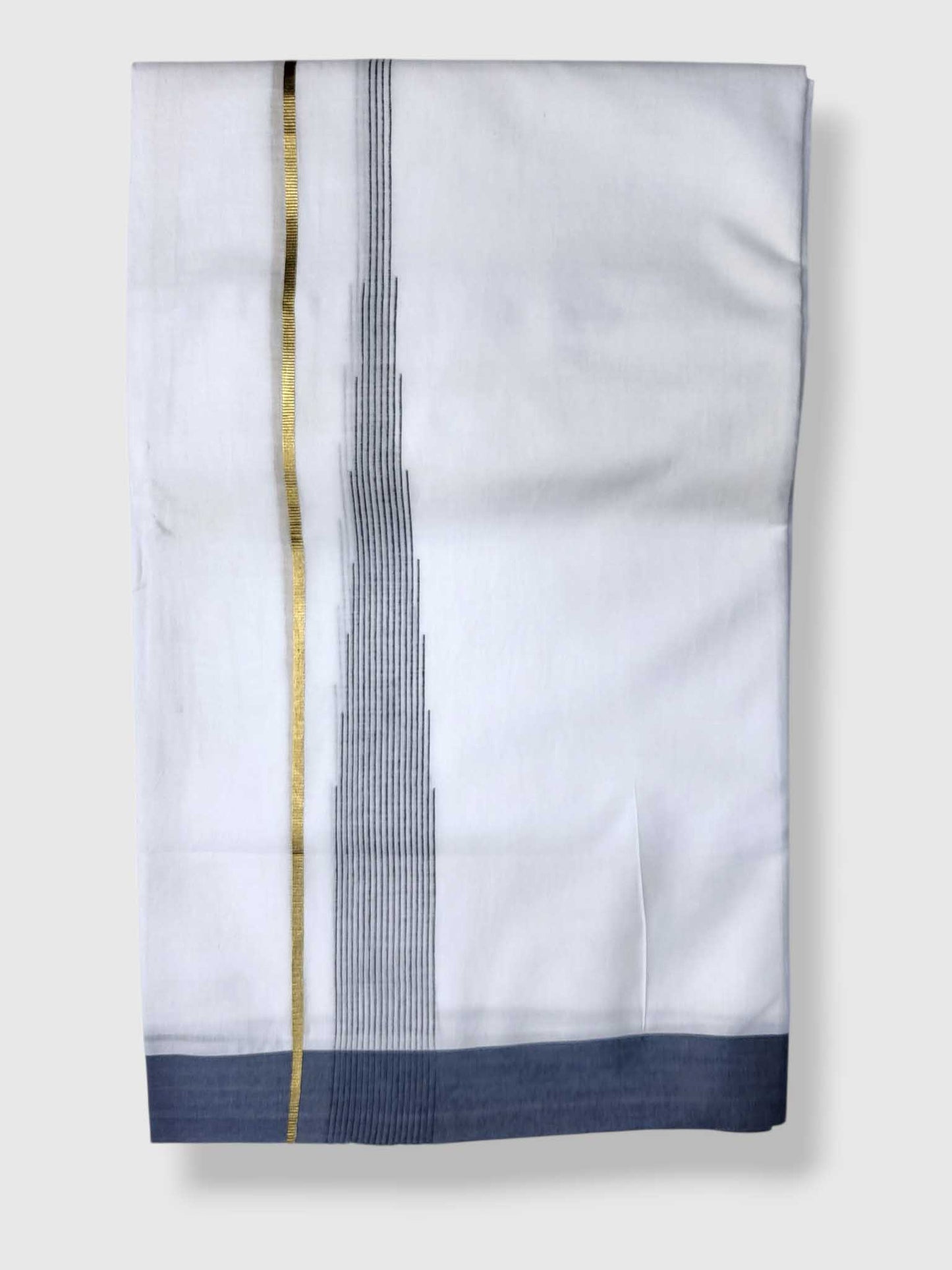 Pure White Cotton Men's Double Dhoti