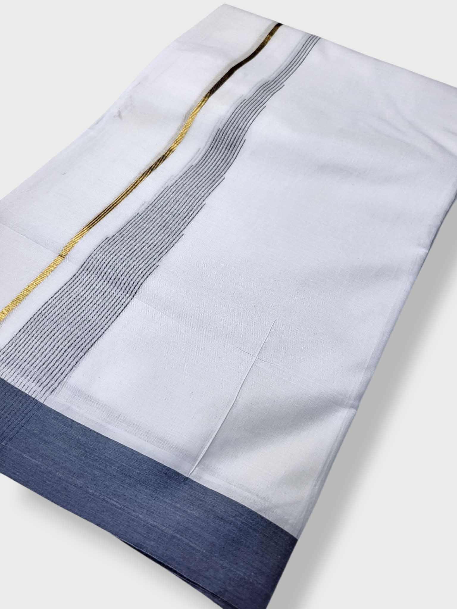 Pure White Cotton Men's Double Dhoti