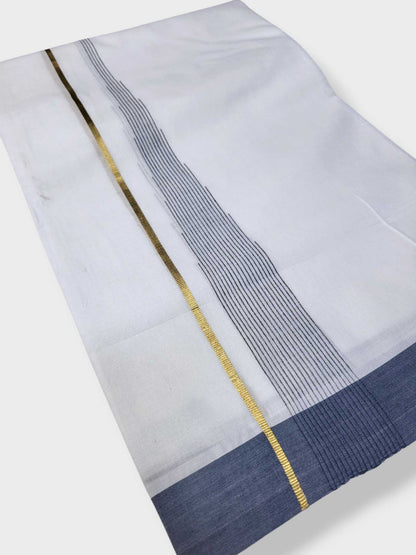 Pure White Cotton Men's Double Dhoti