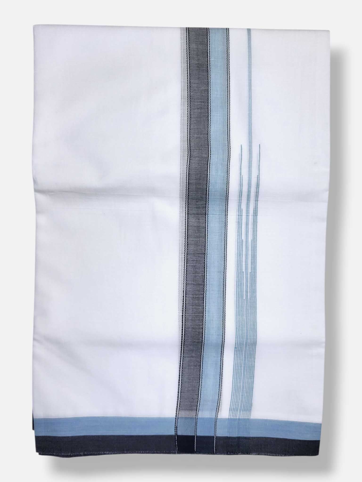 Pure White Cotton Men's Double Dhoti