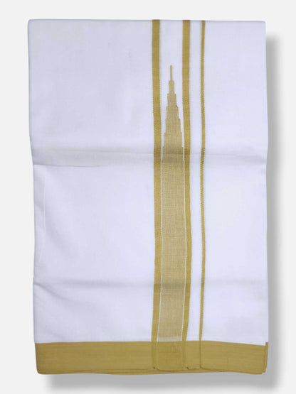 Pure White Cotton Men's Double Dhoti