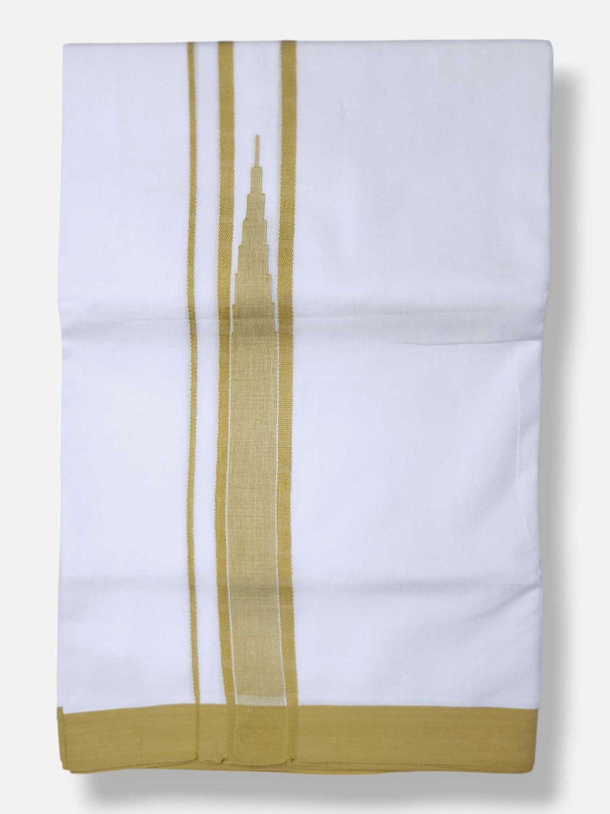 Pure White Cotton Men's Double Dhoti