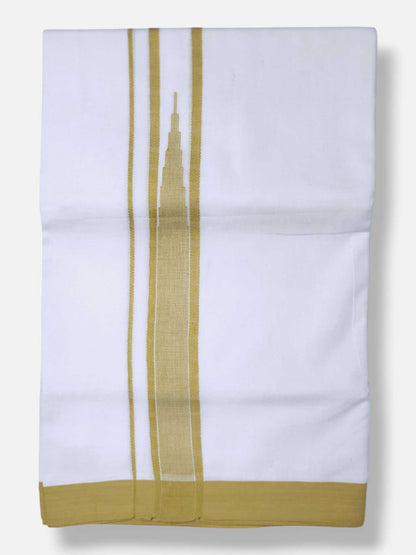 Pure White Cotton Men's Double Dhoti