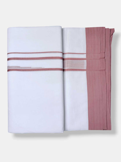 Pure White Cotton Men's Double Dhoti