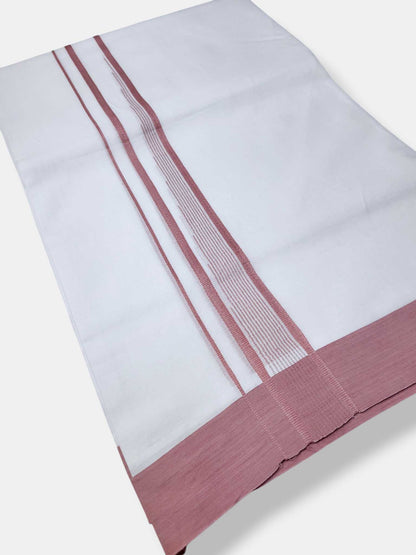 Pure White Cotton Men's Double Dhoti