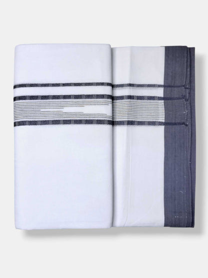 Pure White Cotton Men's Double Dhoti