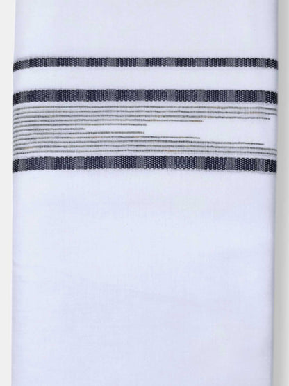 Pure White Cotton Men's Double Dhoti
