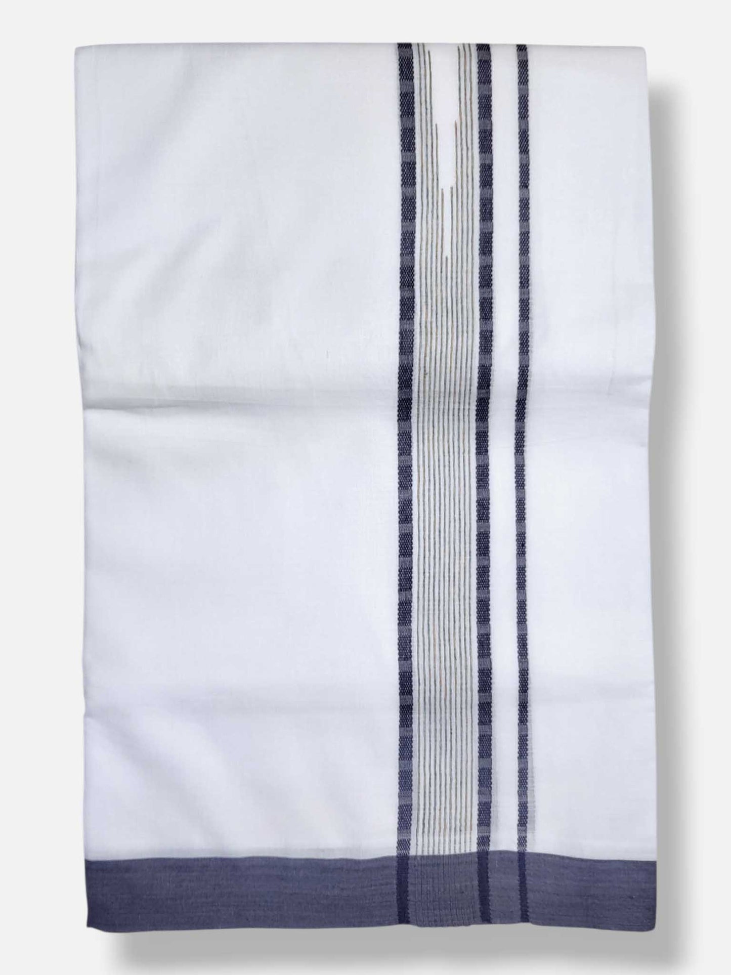 Pure White Cotton Men's Double Dhoti