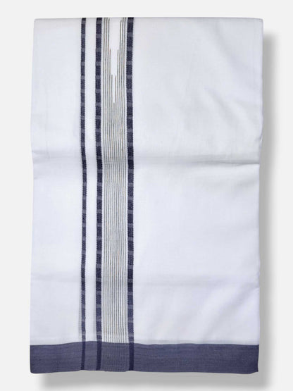 Pure White Cotton Men's Double Dhoti