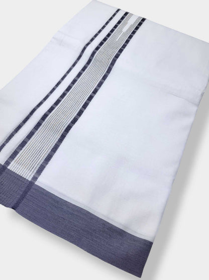Pure White Cotton Men's Double Dhoti