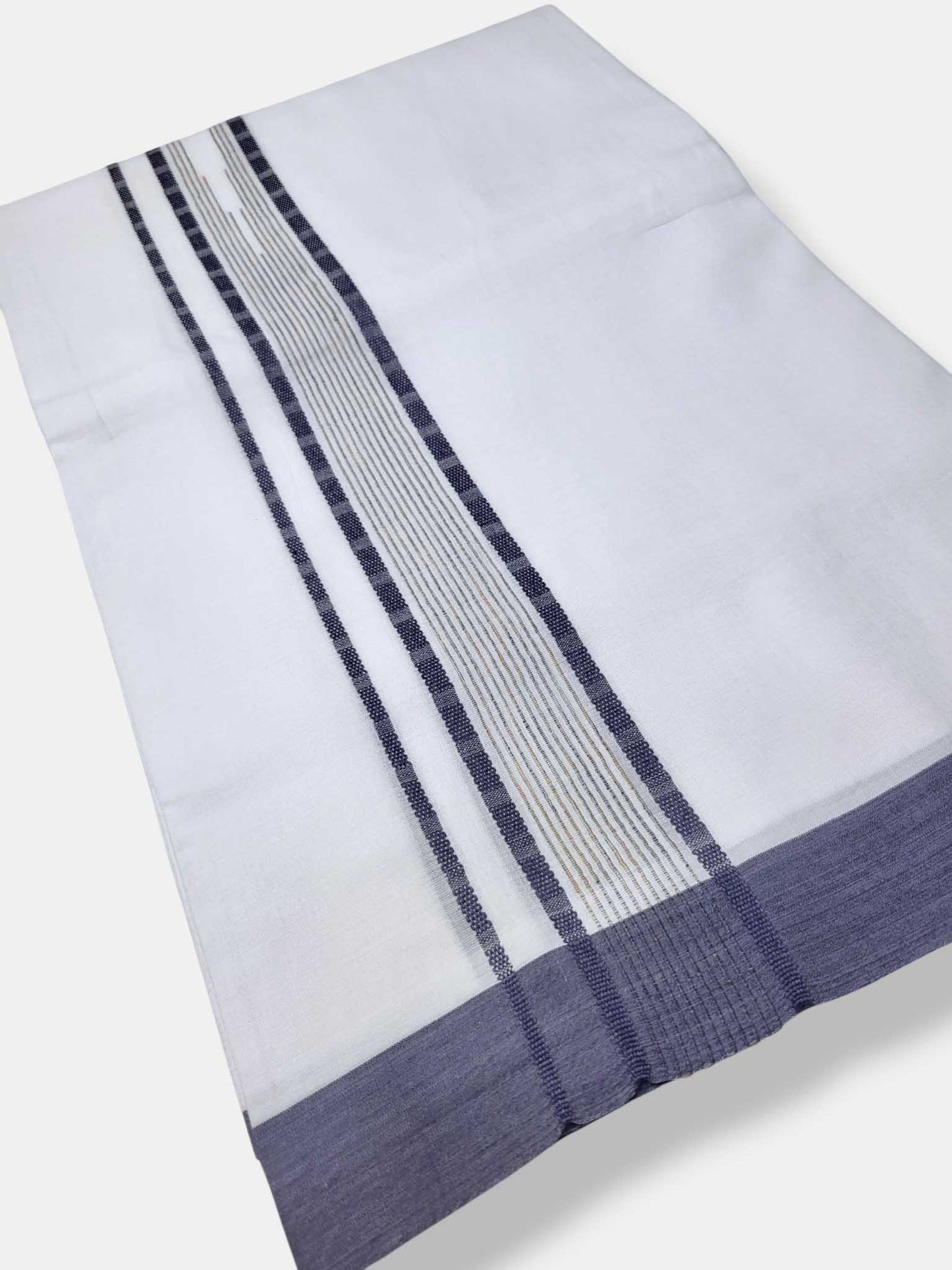 Pure White Cotton Men's Double Dhoti