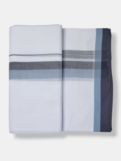 Pure White Cotton Men's Double Dhoti