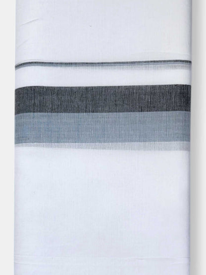 Pure White Cotton Men's Double Dhoti