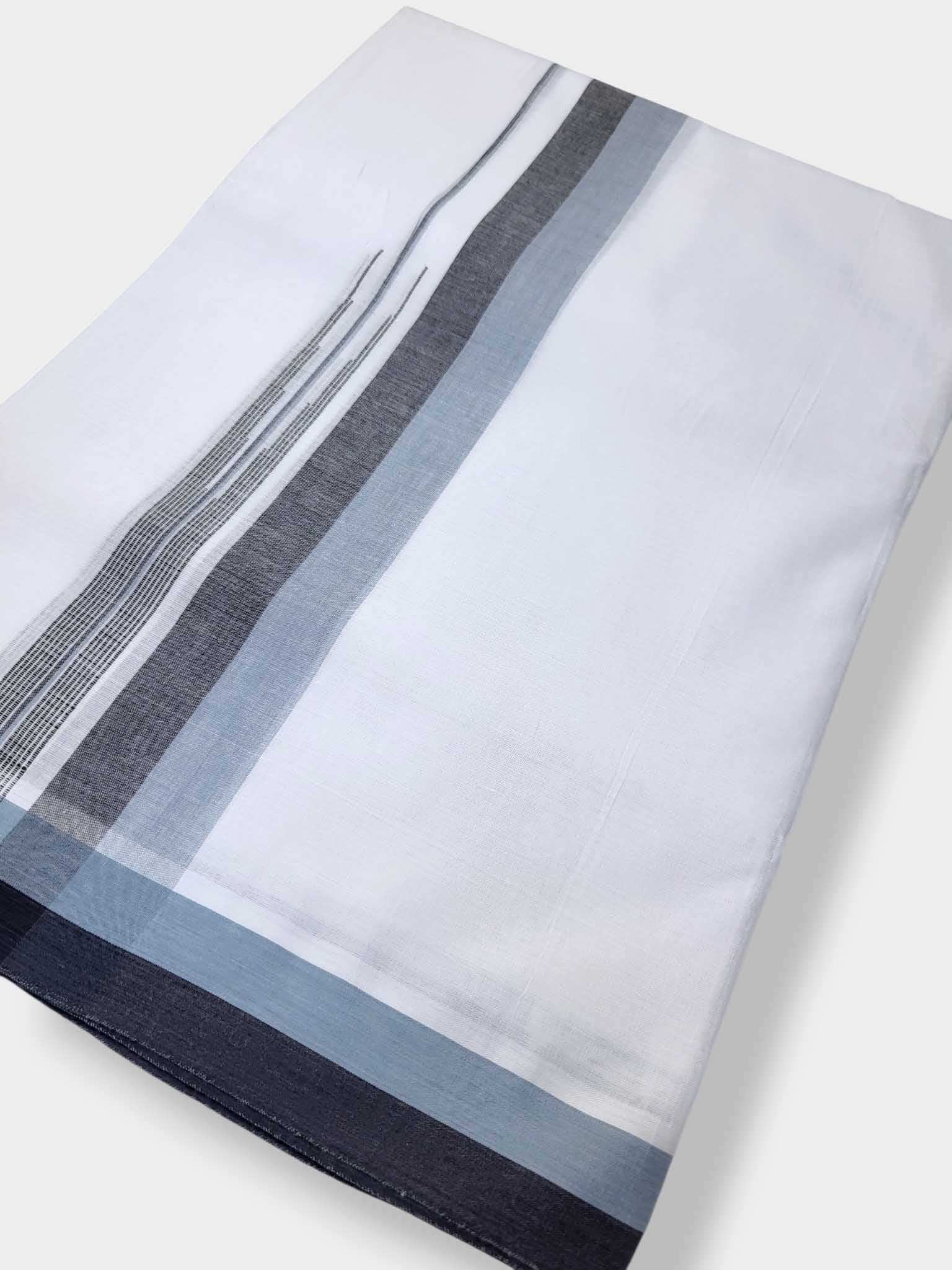 Pure White Cotton Men's Double Dhoti
