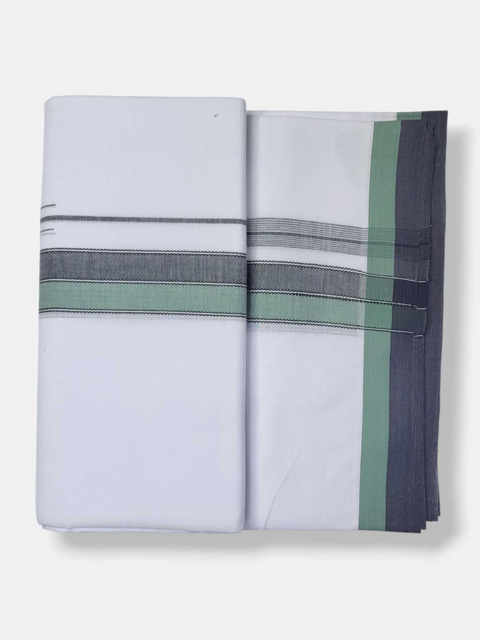Pure White Cotton Men's Double Dhoti
