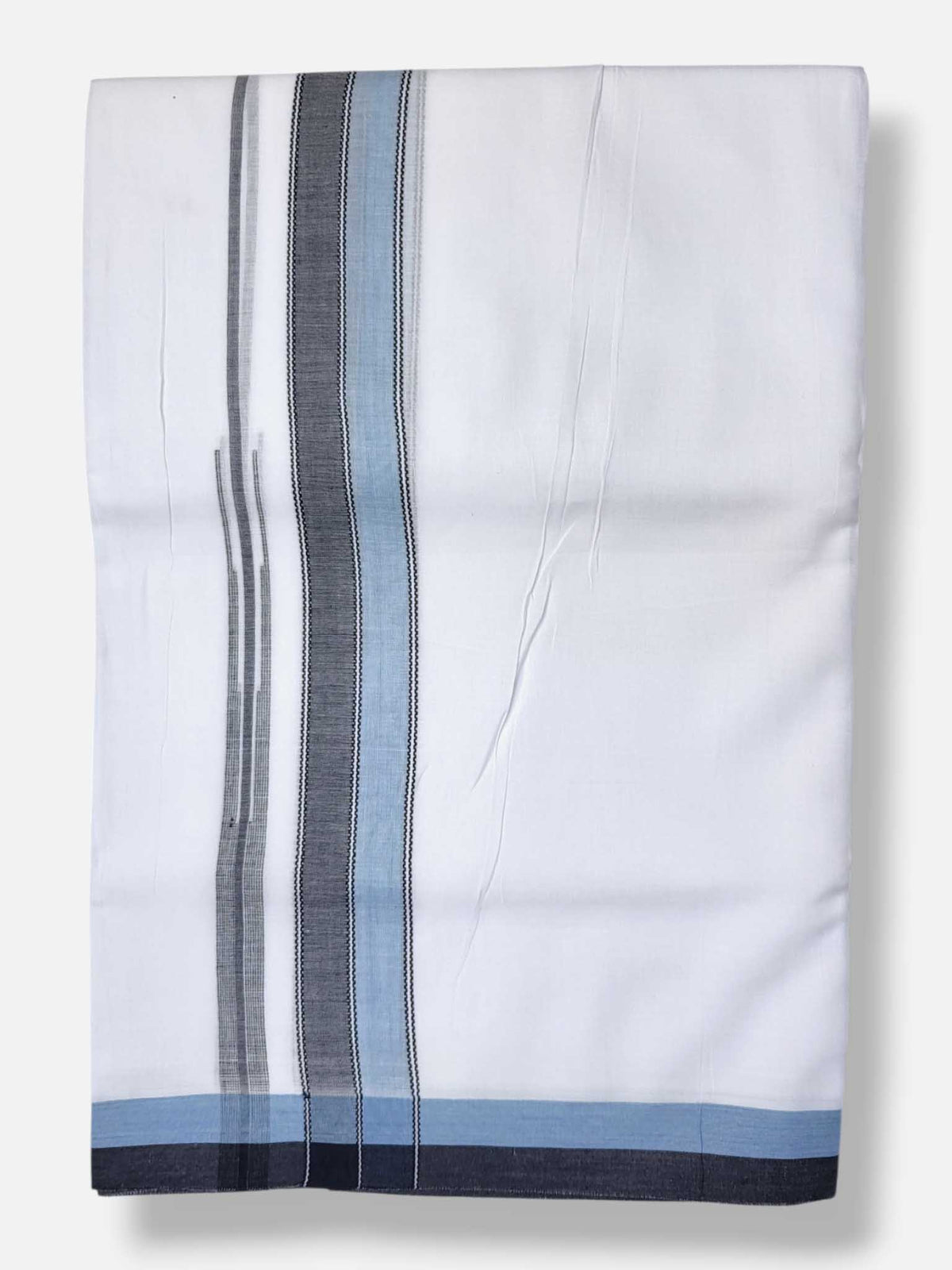 Pure White Cotton Men's Double Dhoti