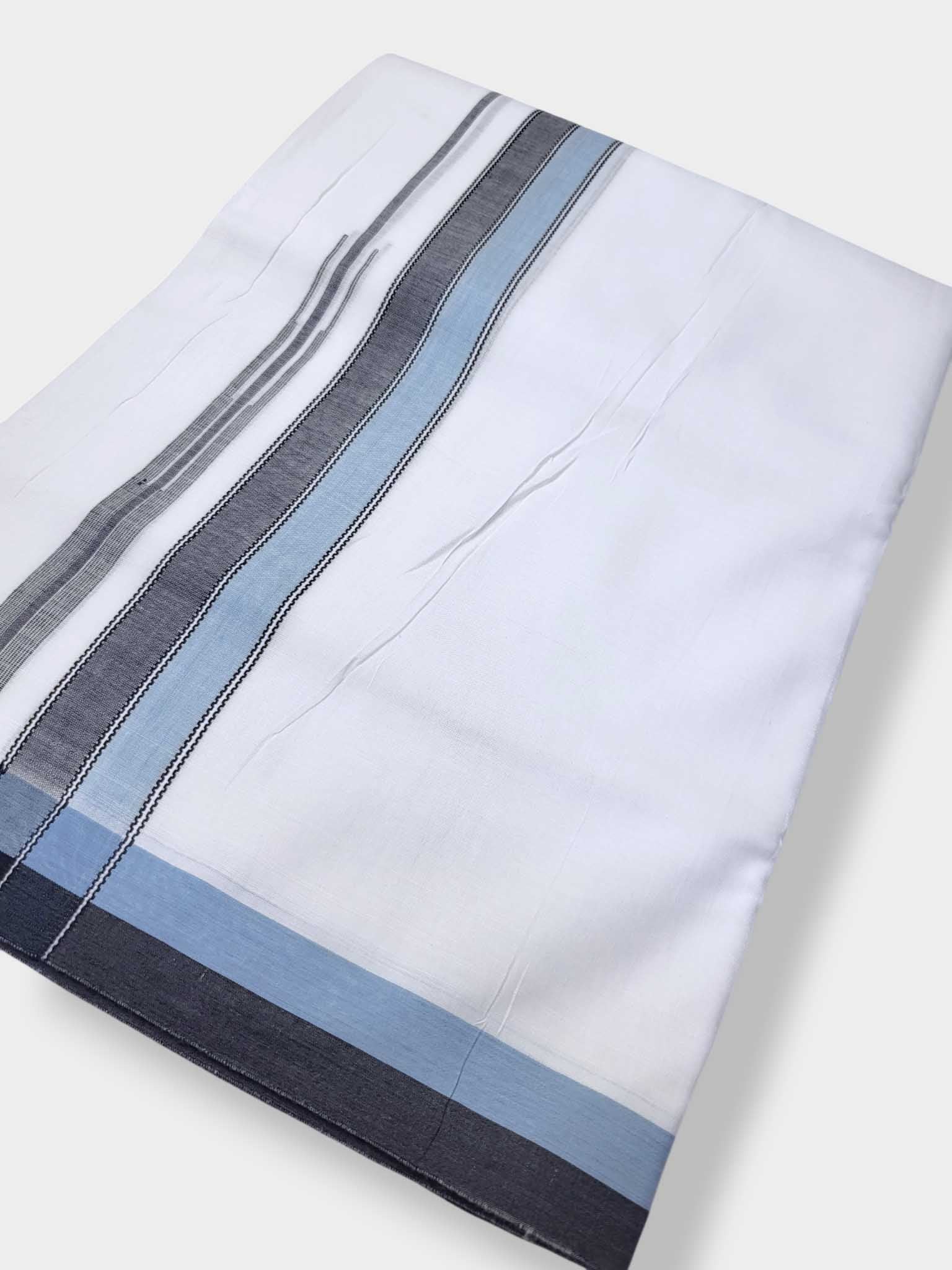 Pure White Cotton Men's Double Dhoti