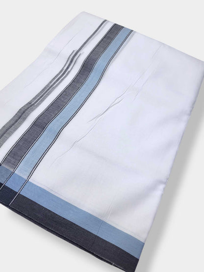 Pure White Cotton Men's Double Dhoti