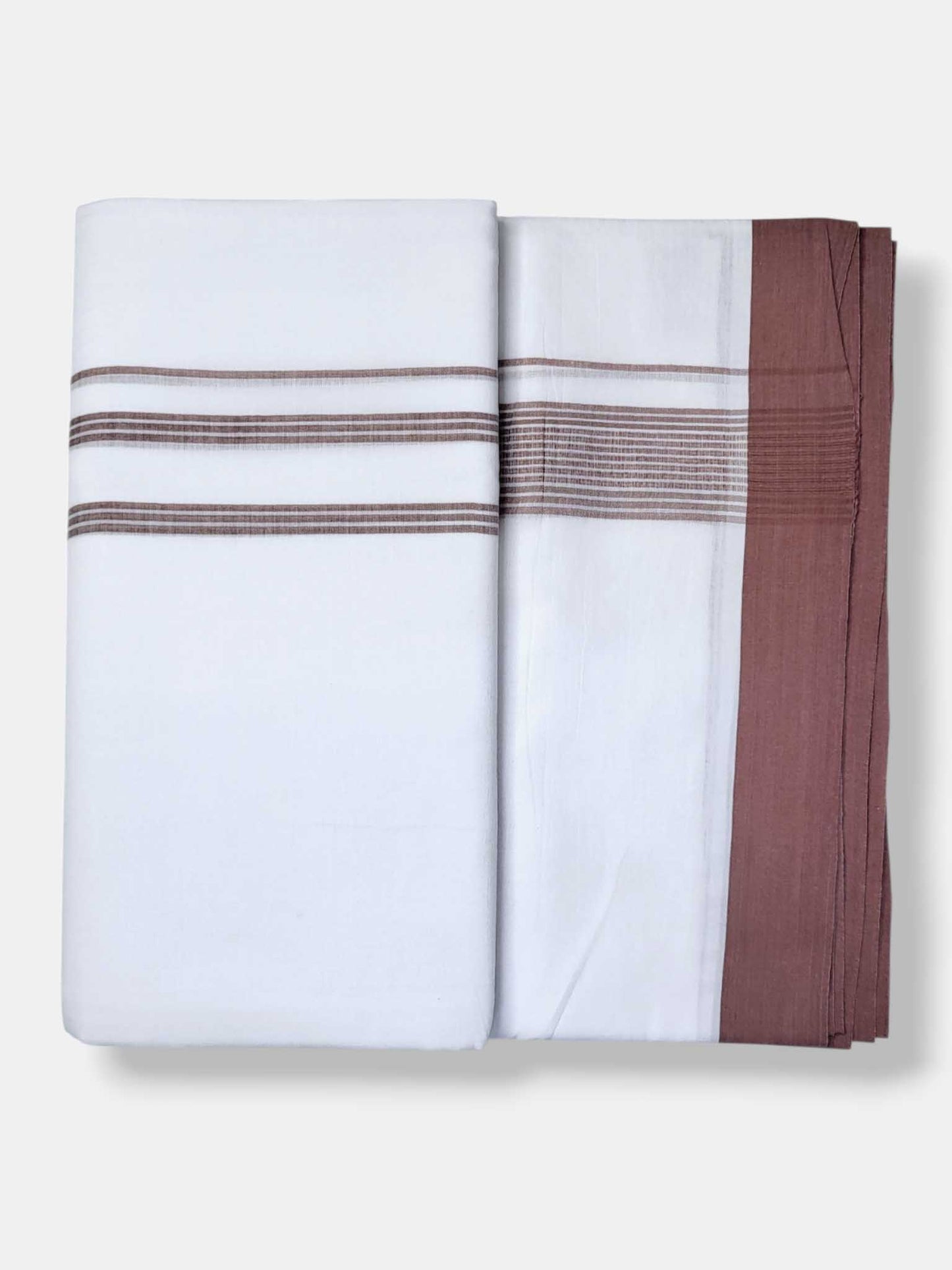 Pure White Cotton Men's Double Dhoti