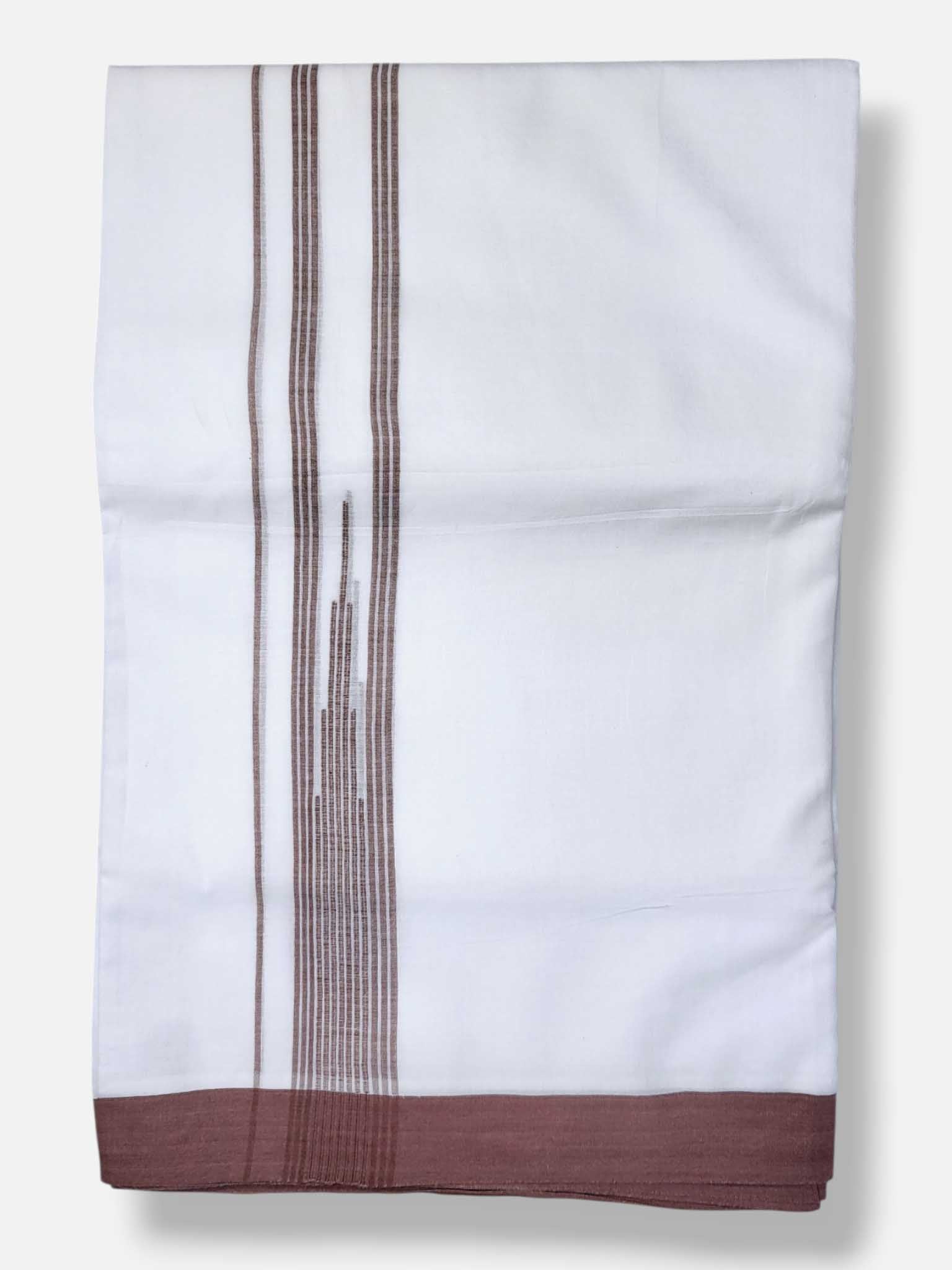 Pure White Cotton Men's Double Dhoti