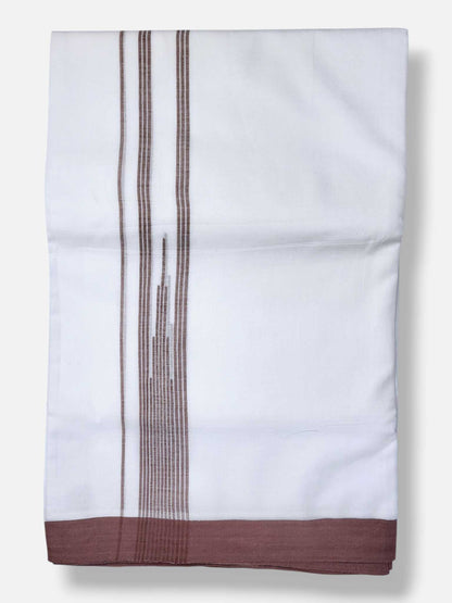 Pure White Cotton Men's Double Dhoti