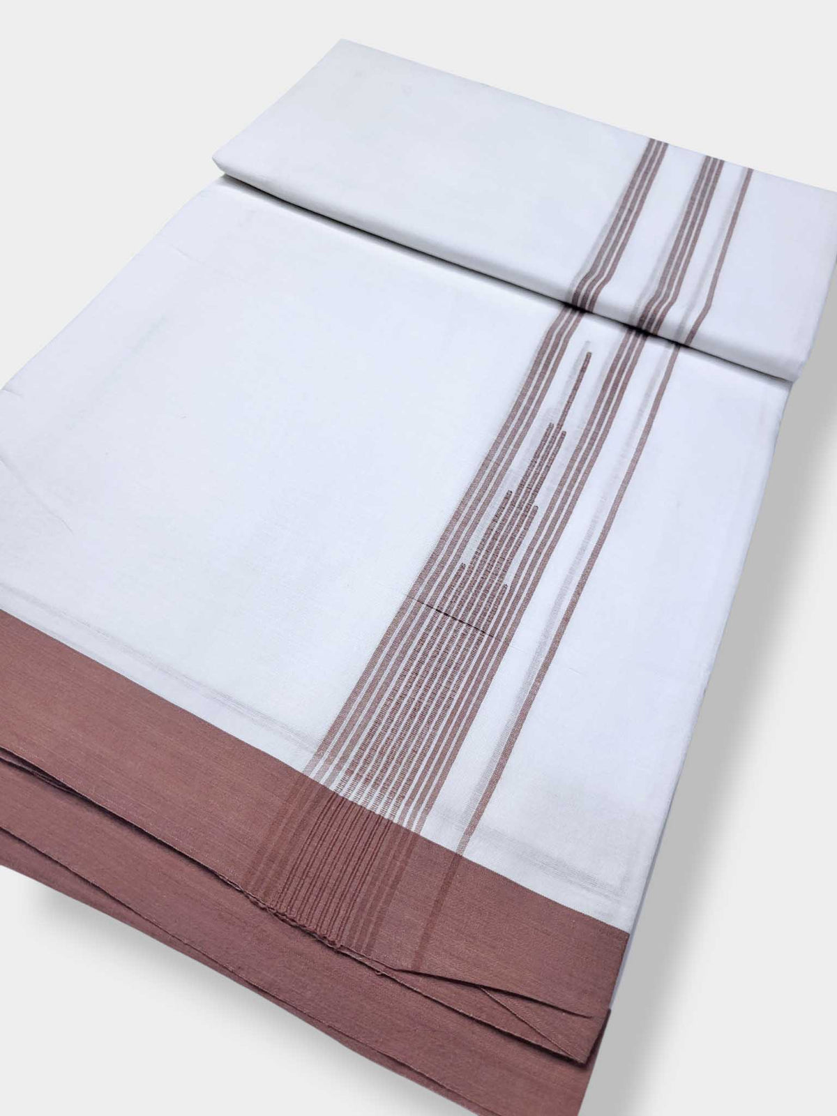 Pure White Cotton Men's Double Dhoti
